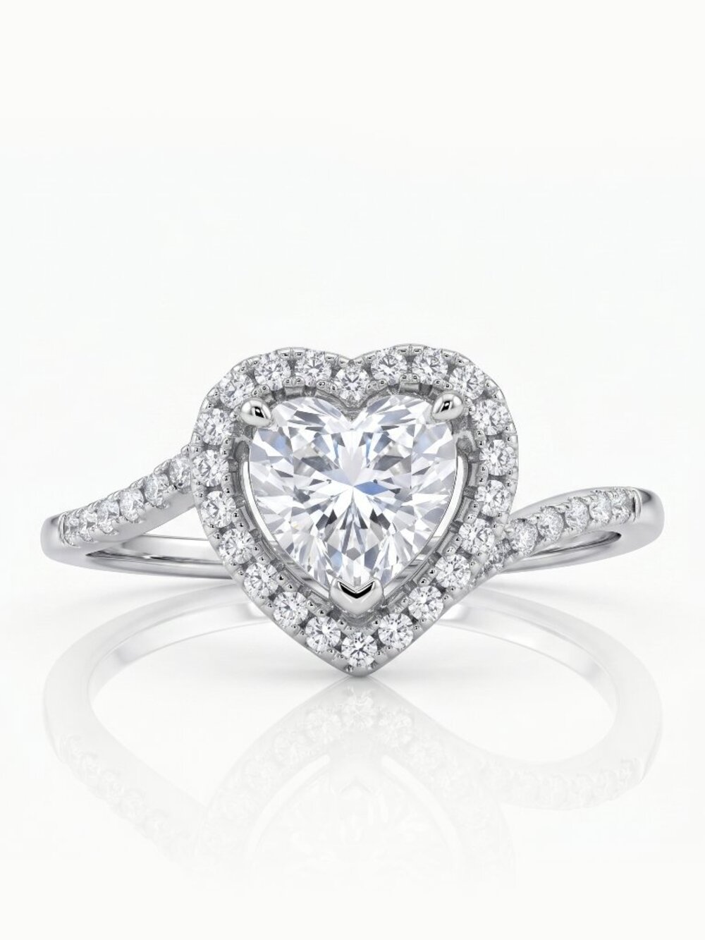 Elegant Heart Ring, 925 Sterling Silver, Size 7 Valentines Gift